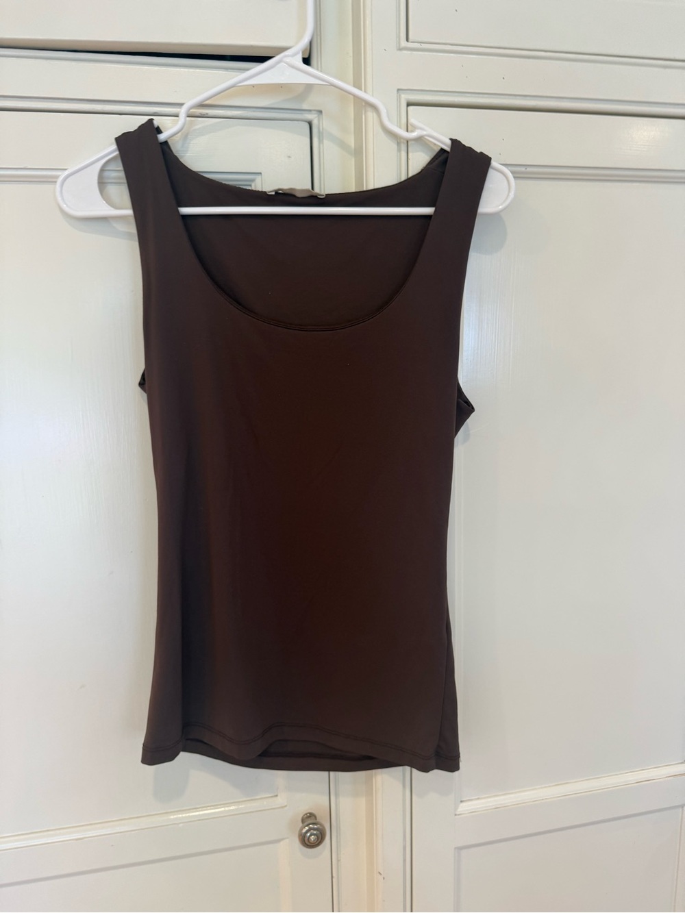 Zara Dark Brown Scoop Neck Tank Top